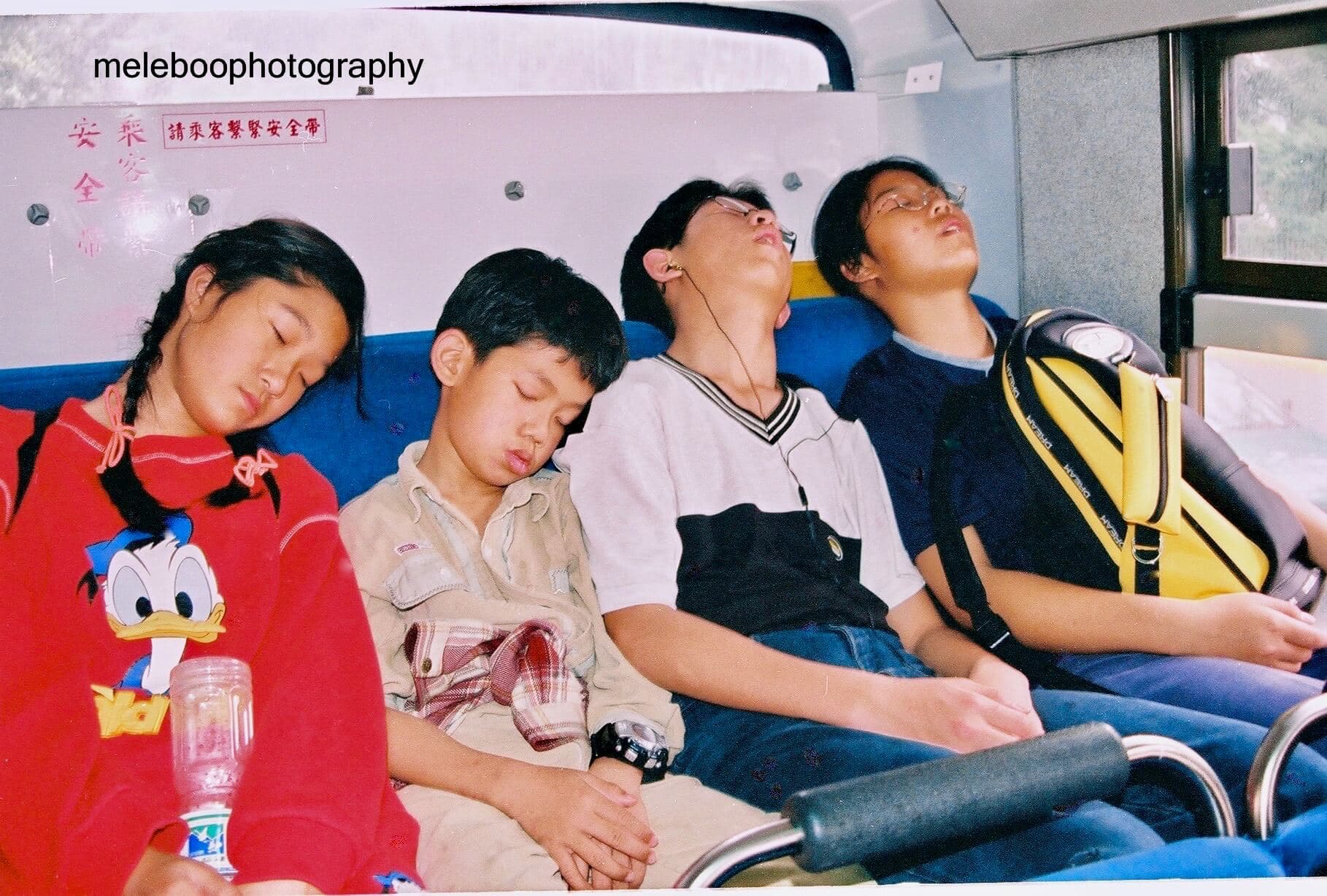 snoozing on a bus