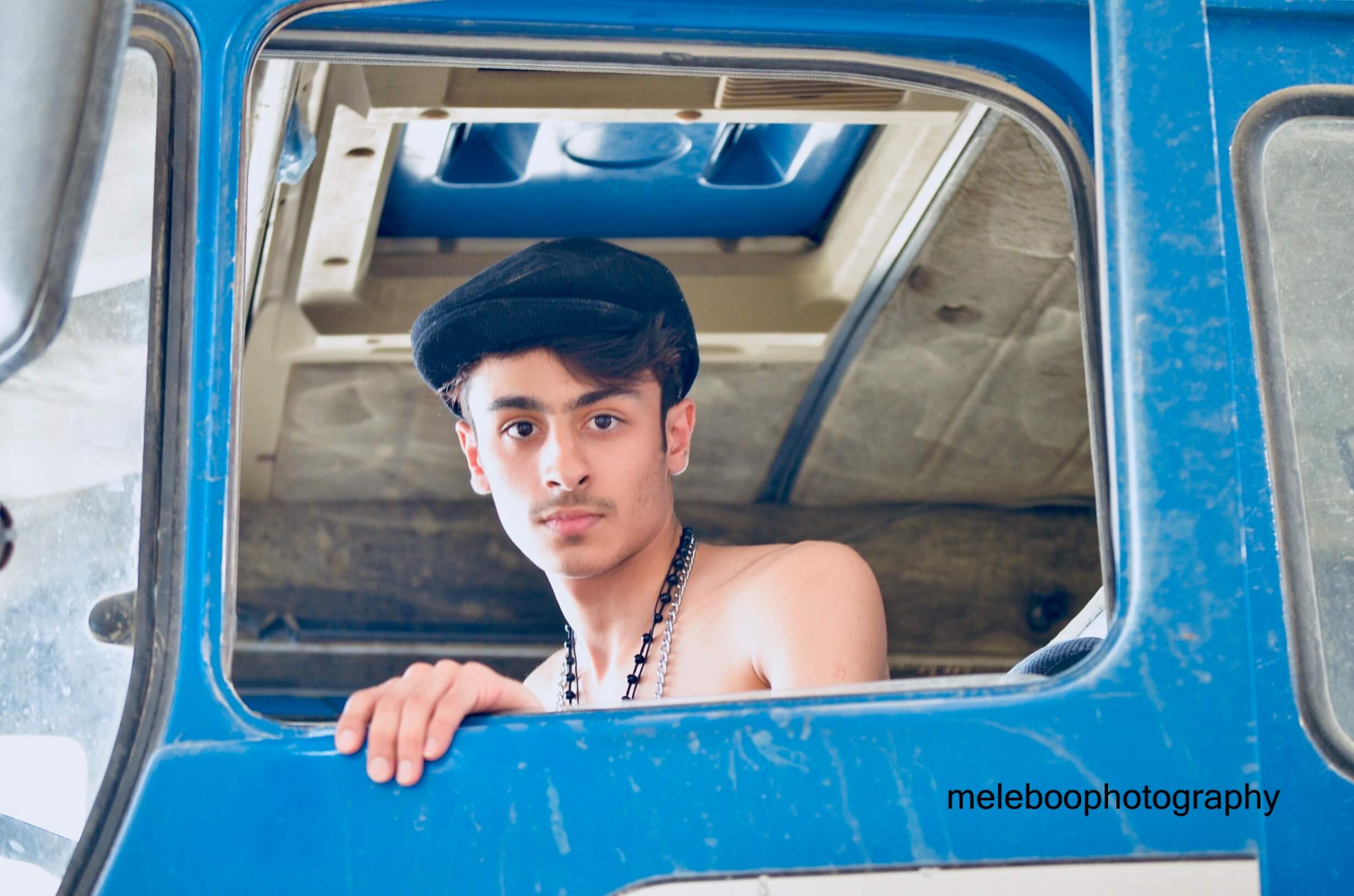 hassan in truck cab