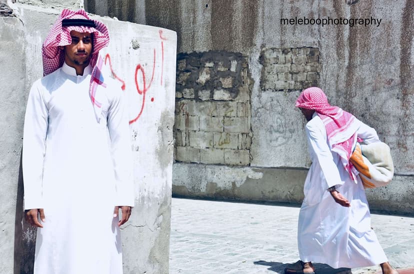 Saudi men in traditional garb
